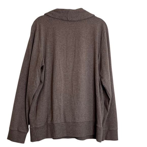 Banana Republic Womens Shawl Collar Pullover Sweatshirt XL Taupe Brown Soft Knit - Picture 4 of 6
